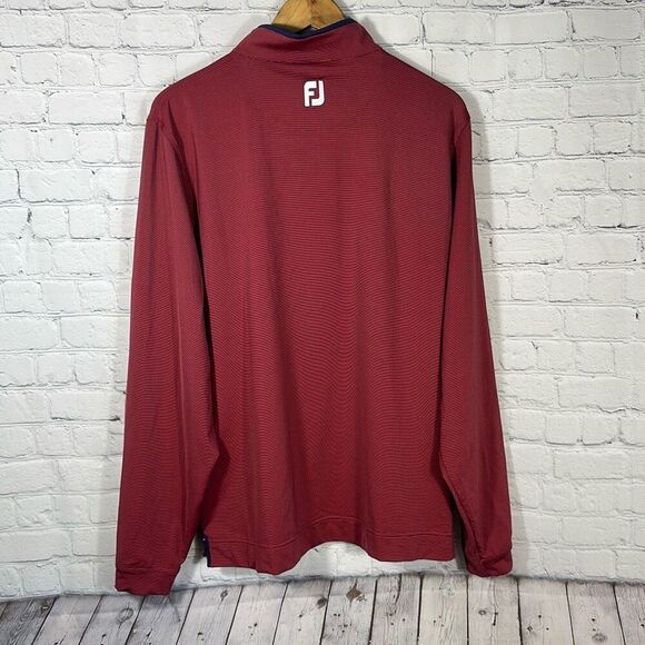 FootJoy Mens Red Quarter Zip Performance size L Large Marine Corps Scholarship - Picture 5 of 8